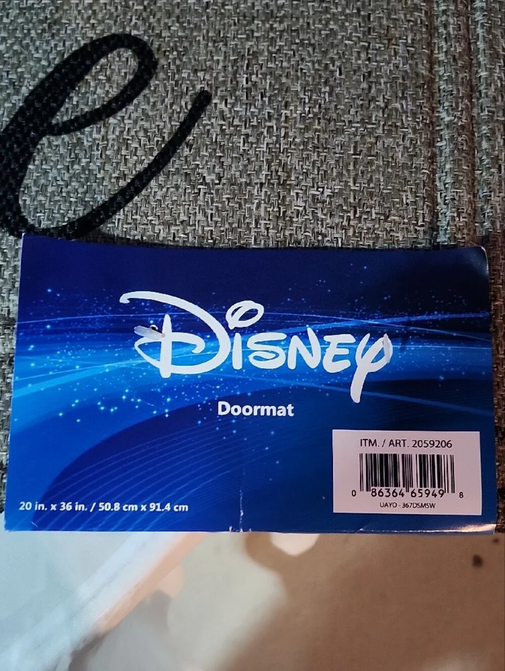 Disney Black and Beige Mickey Welcome Doormat